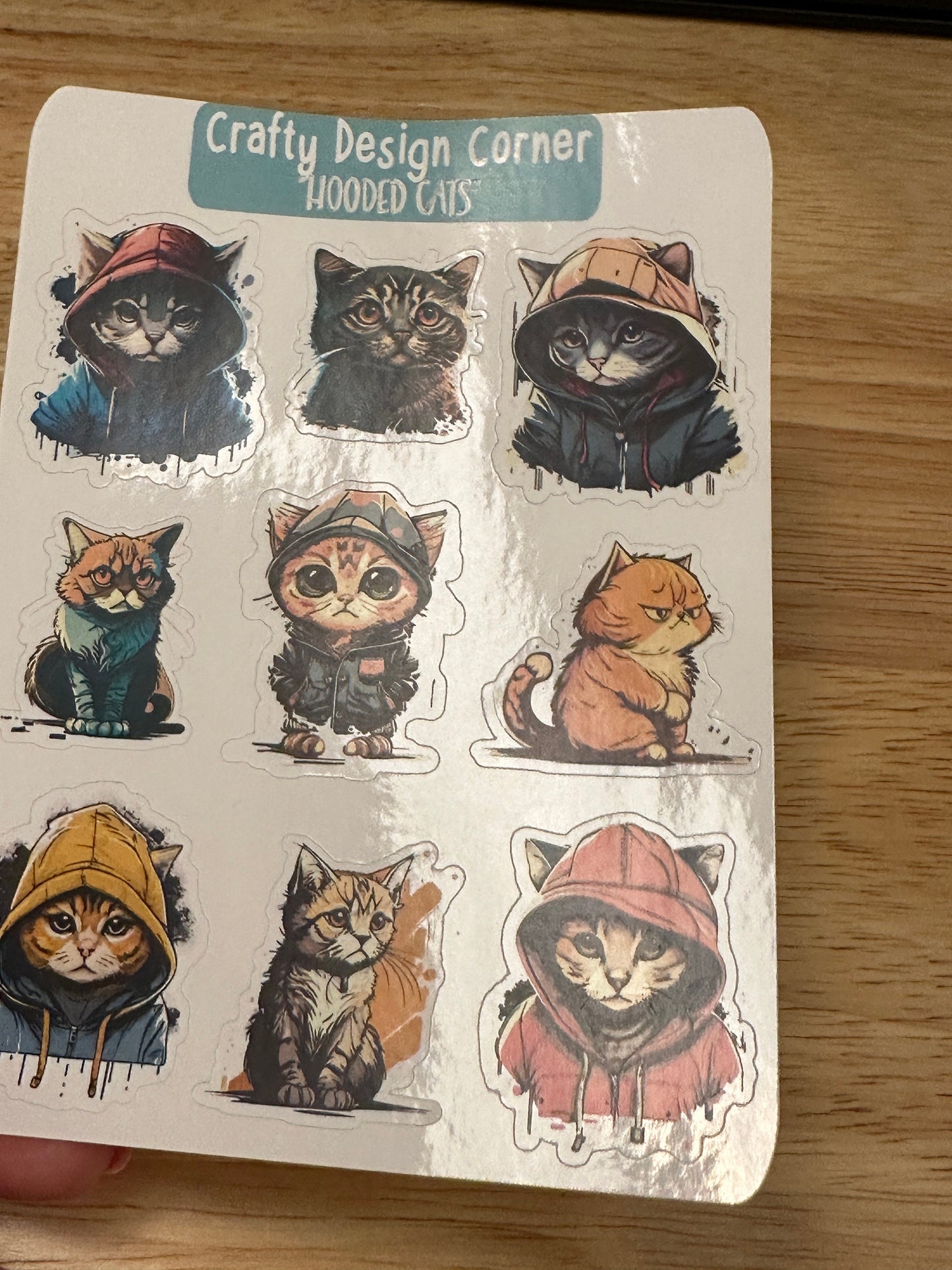 Hooded Cat Planner STICKER, Cute Cat Planner Sticker, Cats with Jackets on stickers