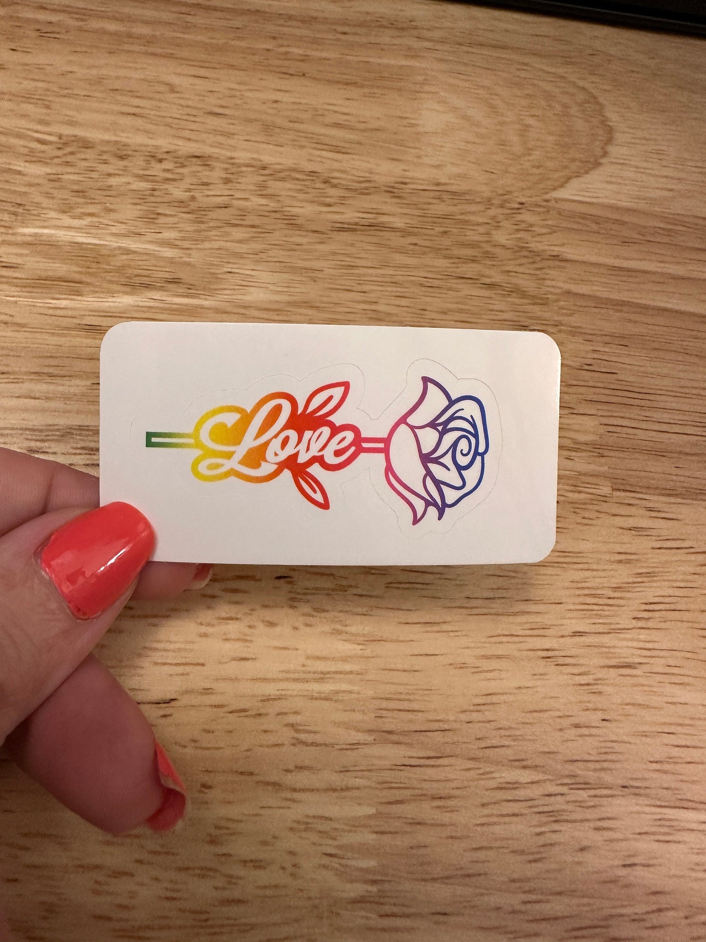 Rainbow Love Rose Sticker