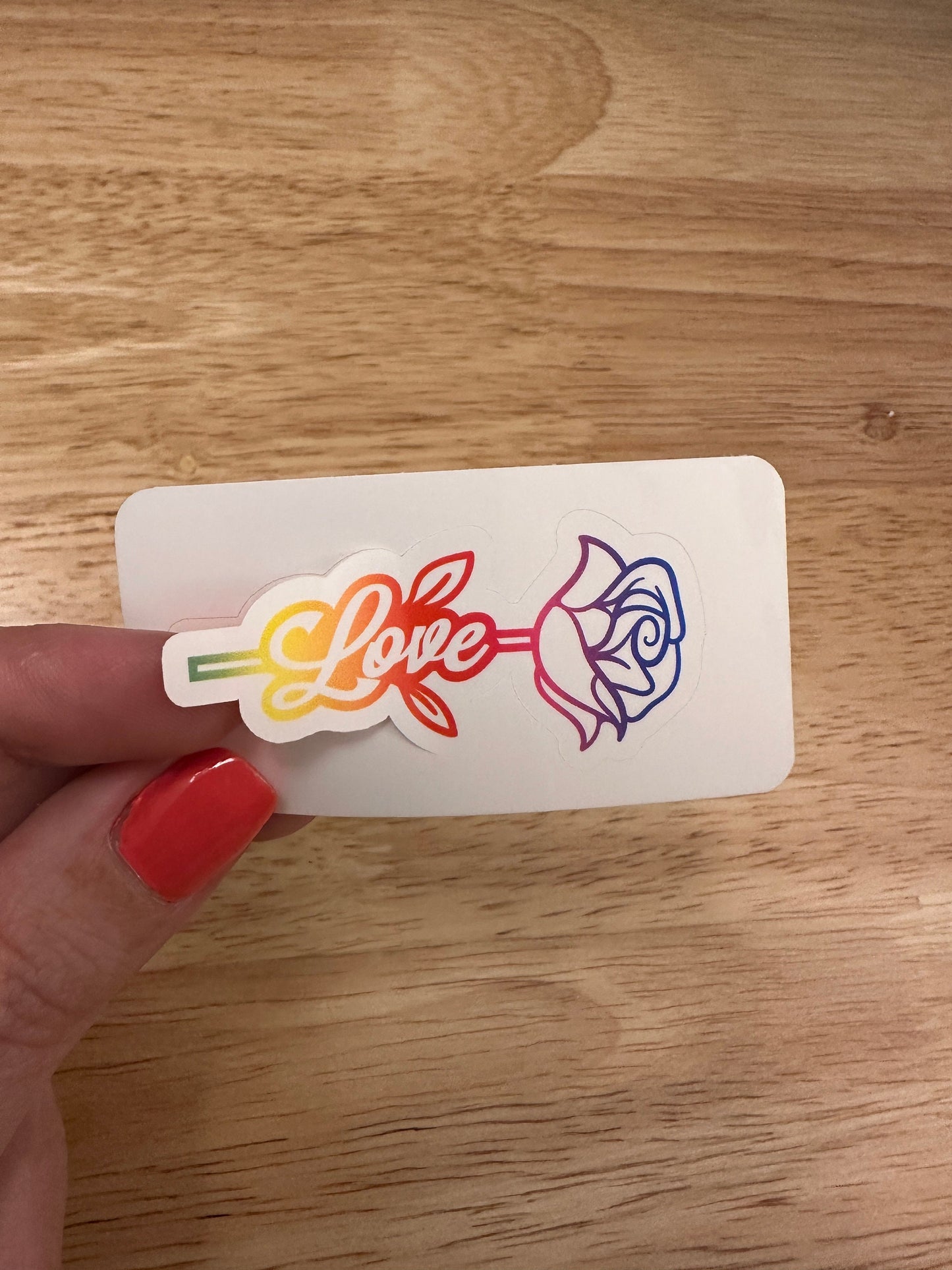 Rainbow Love Rose Sticker
