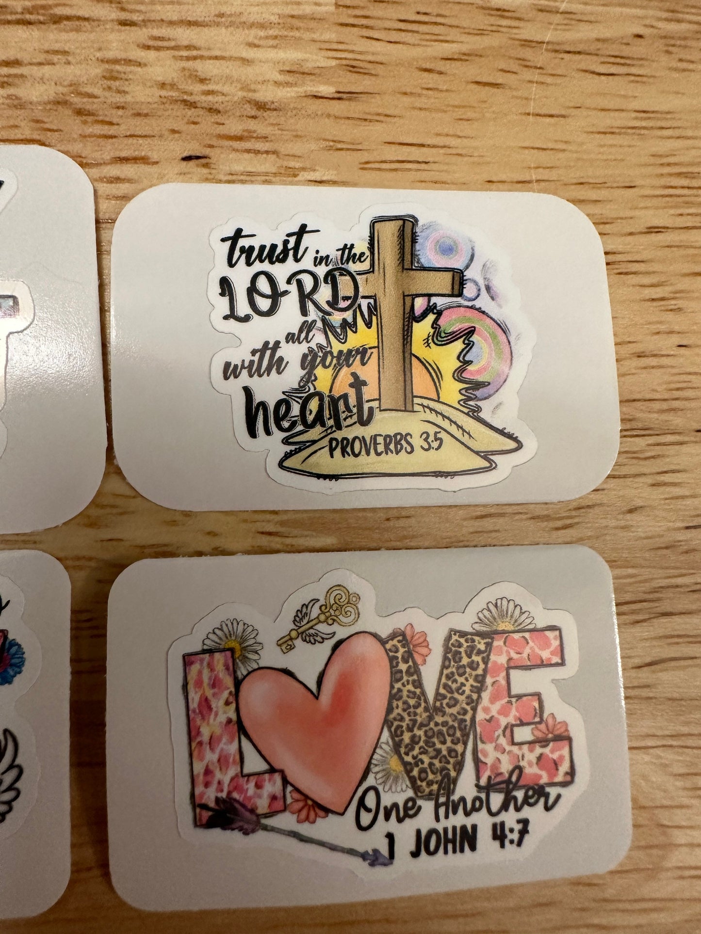 Set of 4 Christian Stickers, Holy Spirit Activate, love sticker, biblical stickers