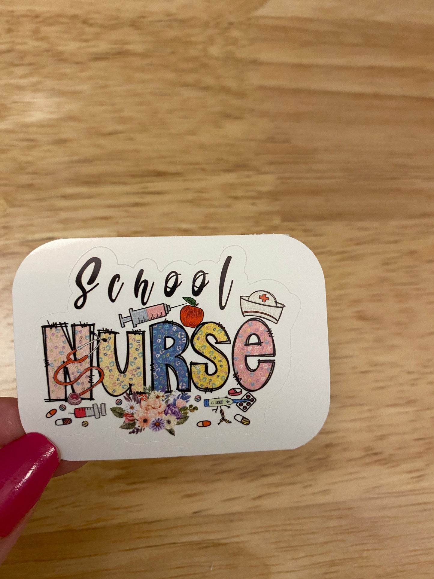 School Nurse Sticker, Licensed School Nurse Sticker, Medical STICKER, Cute School Design Sticker, Nurse Sticker