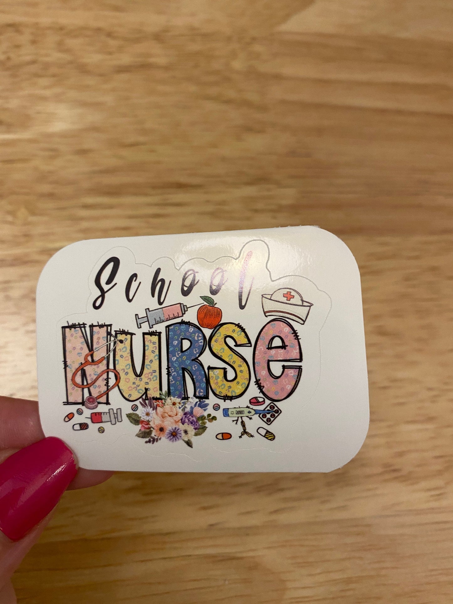 School Nurse Sticker, Licensed School Nurse Sticker, Medical STICKER, Cute School Design Sticker, Nurse Sticker
