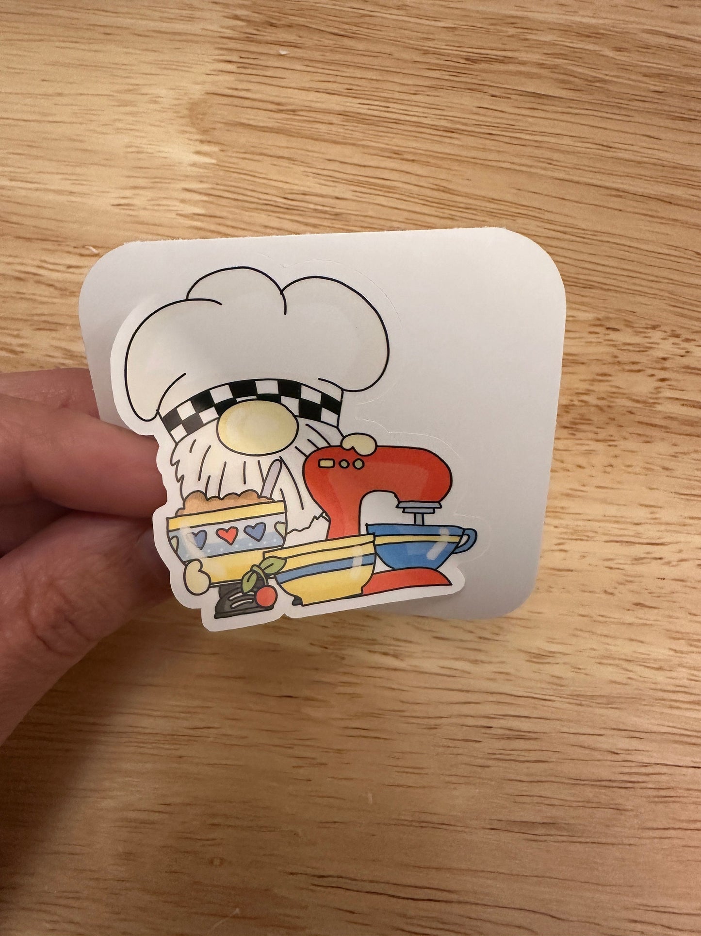 Baker Gnome Sticker, Chef Gnome Sticker, Cute Gnome Baking