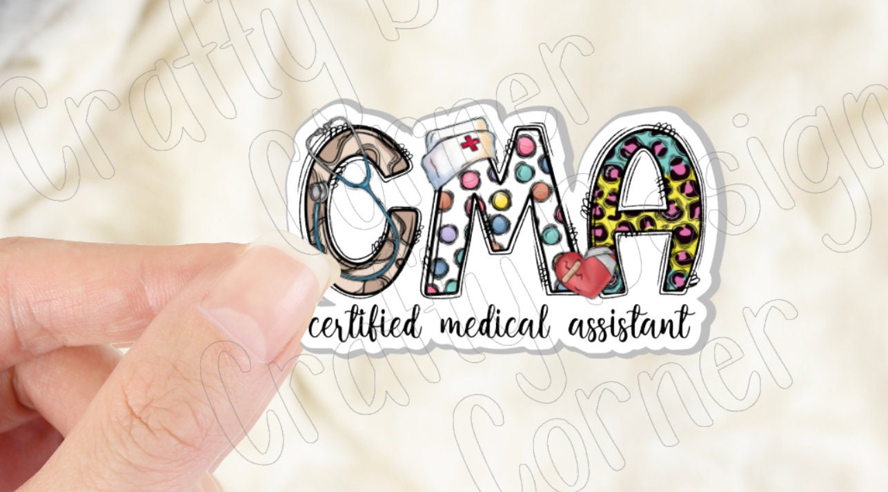 Leopard CMA Sticker, Certified Medical Assistant Sticker, Medical STICKER, Cute Medical Design Sticker, Doctor Sticker