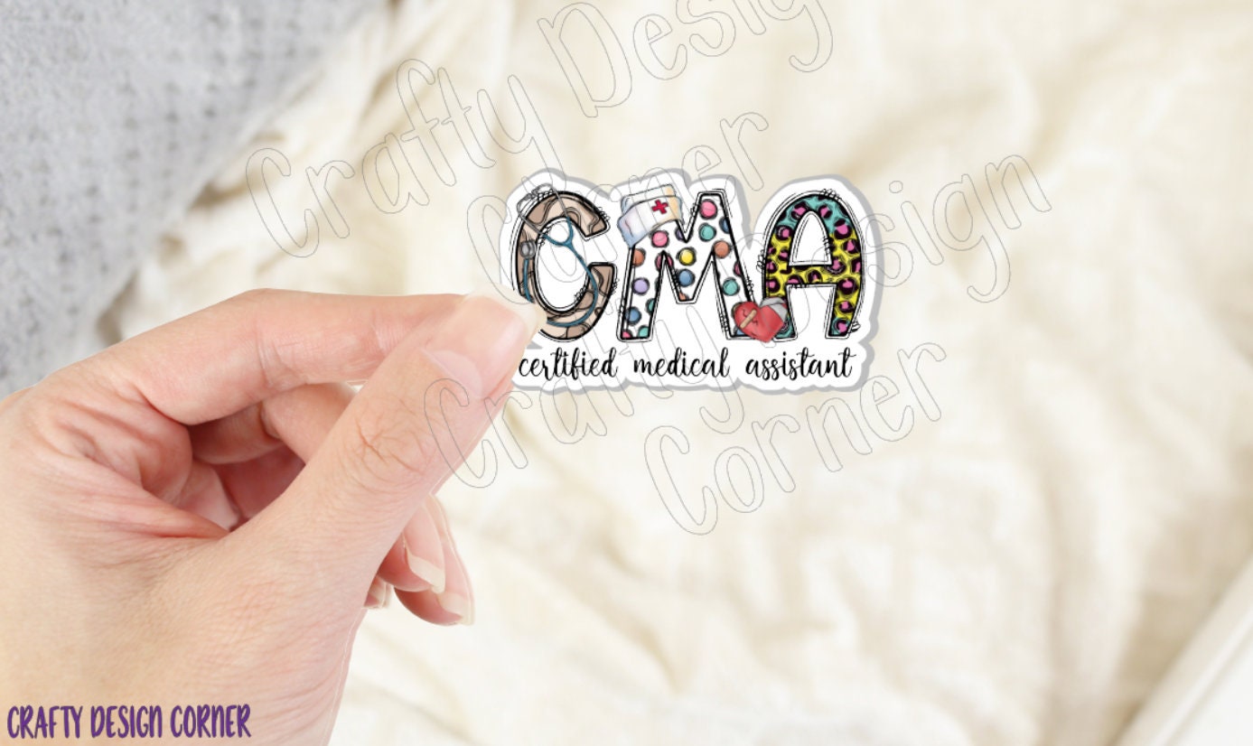 Leopard CMA Sticker, Certified Medical Assistant Sticker, Medical STICKER, Cute Medical Design Sticker, Doctor Sticker