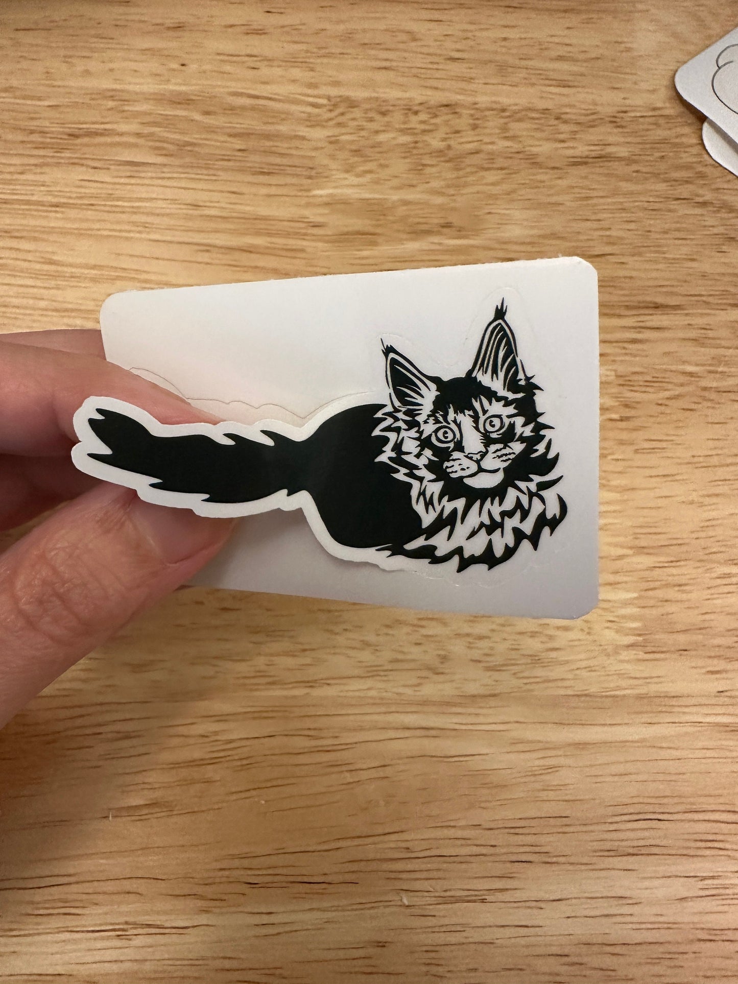 Set of 4 Maine Coon Stickers, Cat Sticker Bundle Stickers, Maine Coon Bigger and Fluffer sticker, Peace Love Maine Coon, Heart Beat Cat