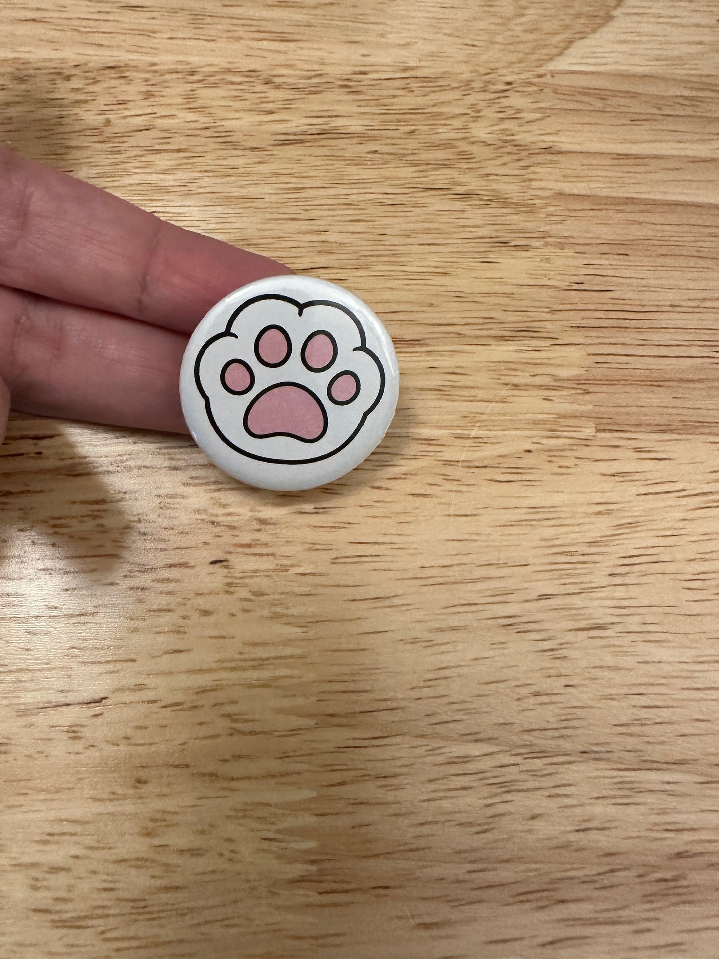 2 Pet Paw Pin 2.25" Button Pins or 1.25" Button options, Back Pack Decoration, Cat Pin, Cat Paw pins,