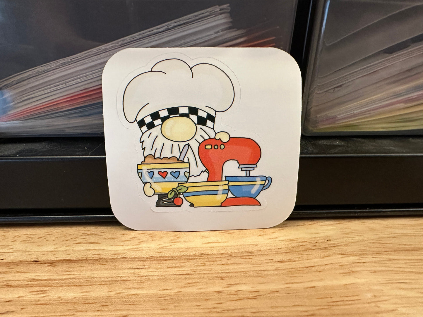 Baker Gnome Sticker, Chef Gnome Sticker, Cute Gnome Baking