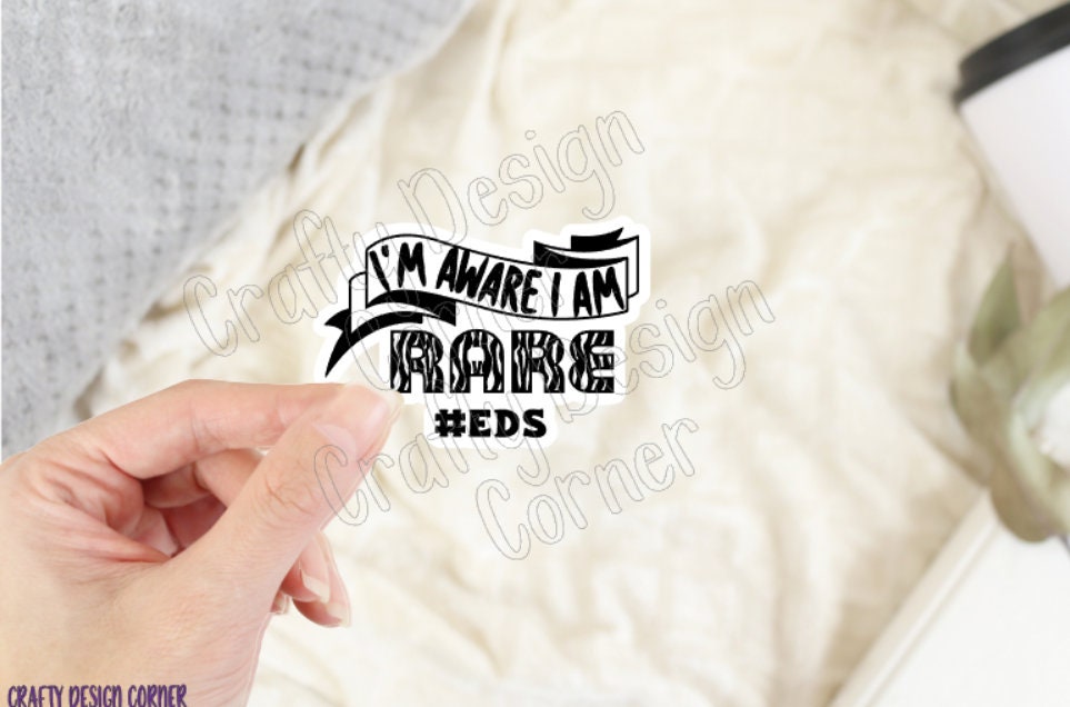 I'm aware I am rare #EDS Sticker, Ehlers Danlos Syndrome Sticker, Mobility Syndrome sticker, EDS Zebra Sticker, Eds Awareness