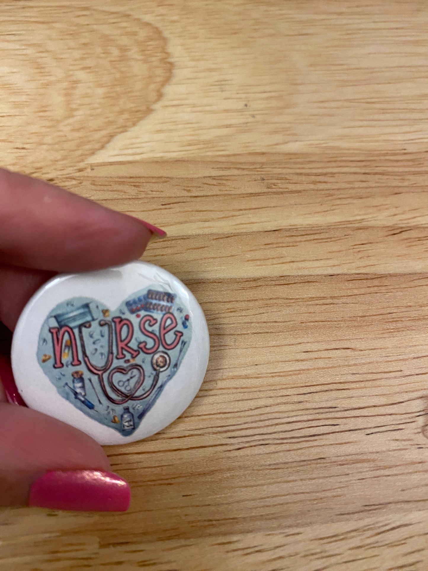 Heart Nurse 2.25" Button Pins or 1.25" Button options, Back Pack Decoration, Nurse Design, Doctor Design, Nurse PinBack Button