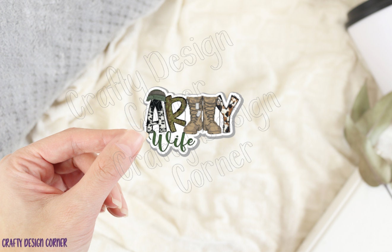 Army Wife STICKER, Military Boots sticker, Laptop sticker, Army sticker, military sticker, Military Wife sticker