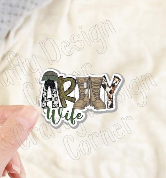 Army Wife STICKER, Military Boots sticker, Laptop sticker, Army sticker, military sticker, Military Wife sticker