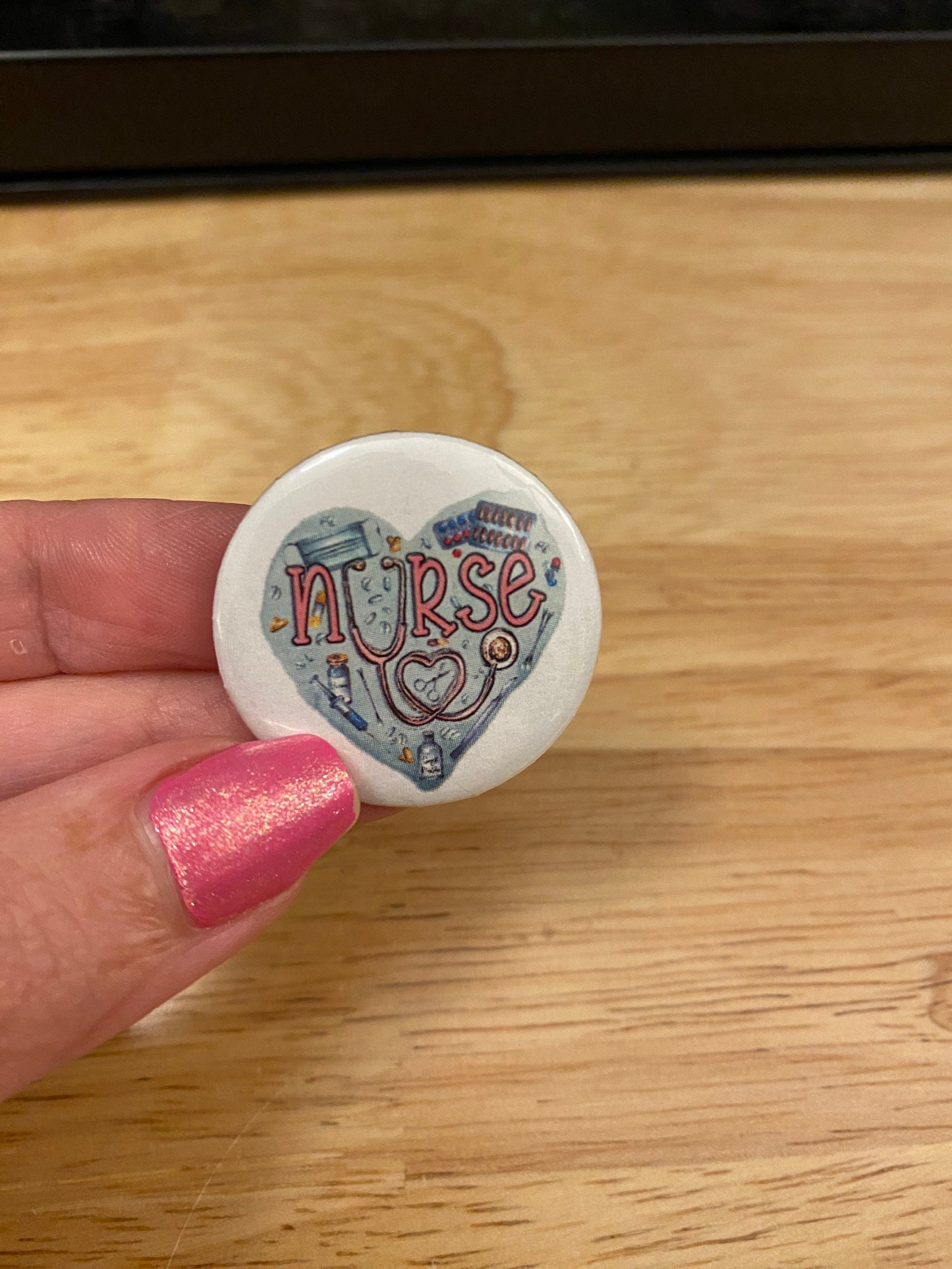 Heart Nurse 2.25" Button Pins or 1.25" Button options, Back Pack Decoration, Nurse Design, Doctor Design, Nurse PinBack Button