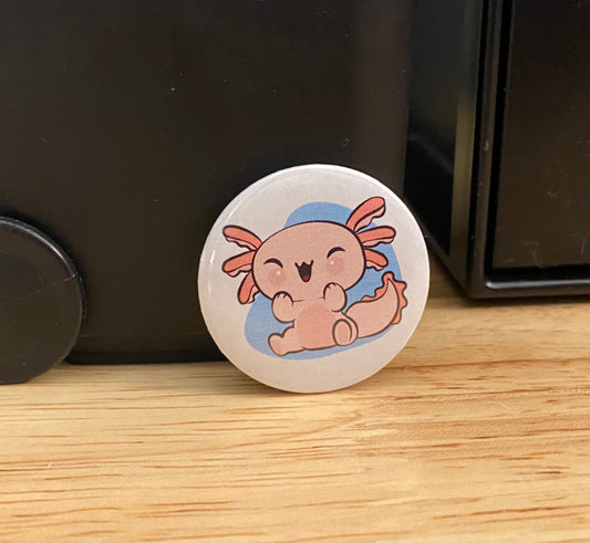 1.25" Button Pin Happy Axolotl