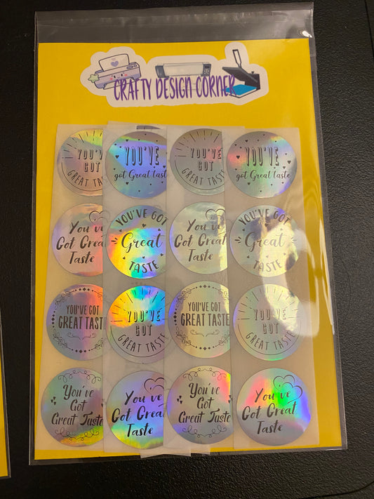 32 pcs Holographic You’ve got great taste Sticker Pack