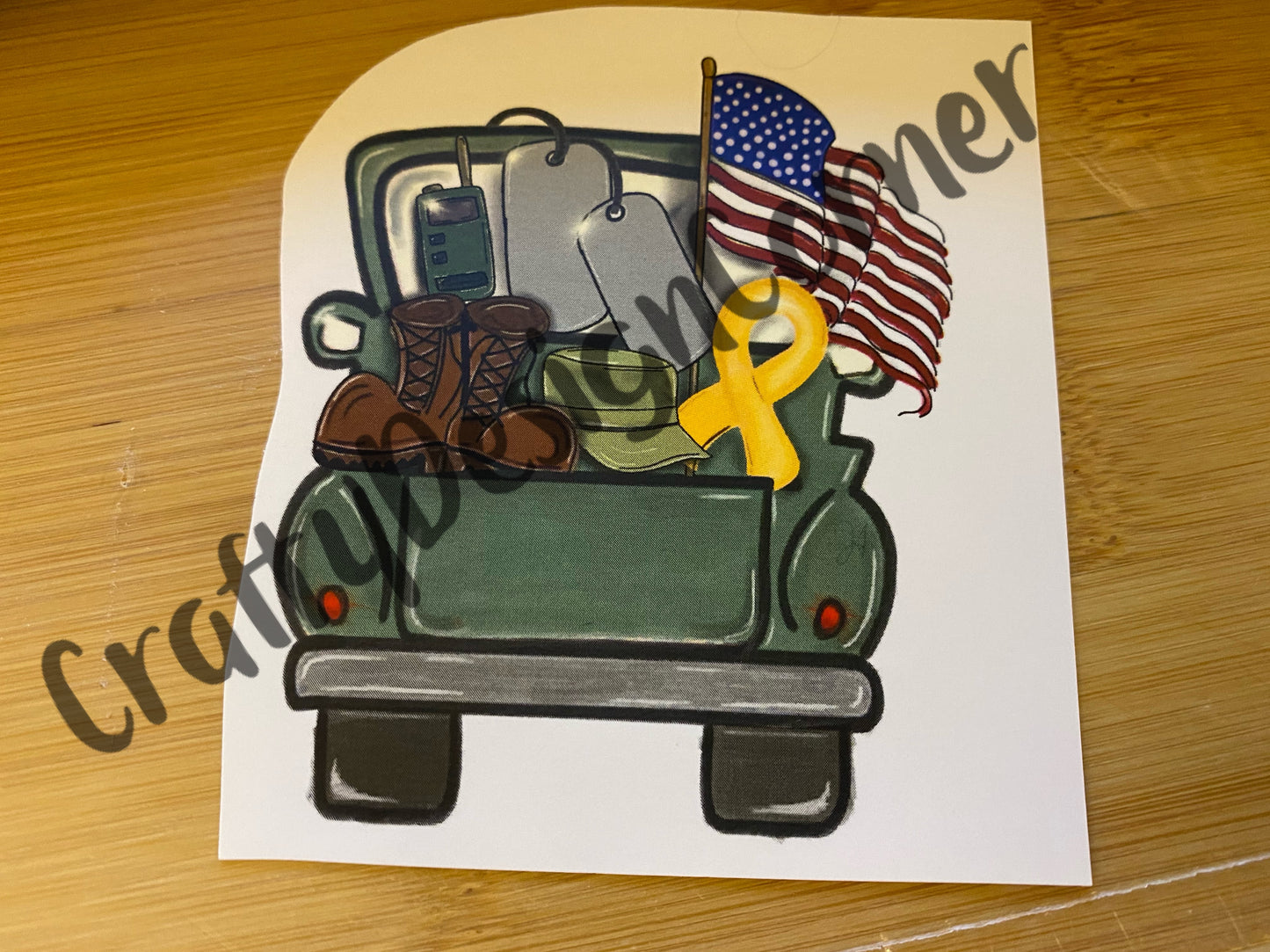 Military truck with gear Clear WATER SLIDE