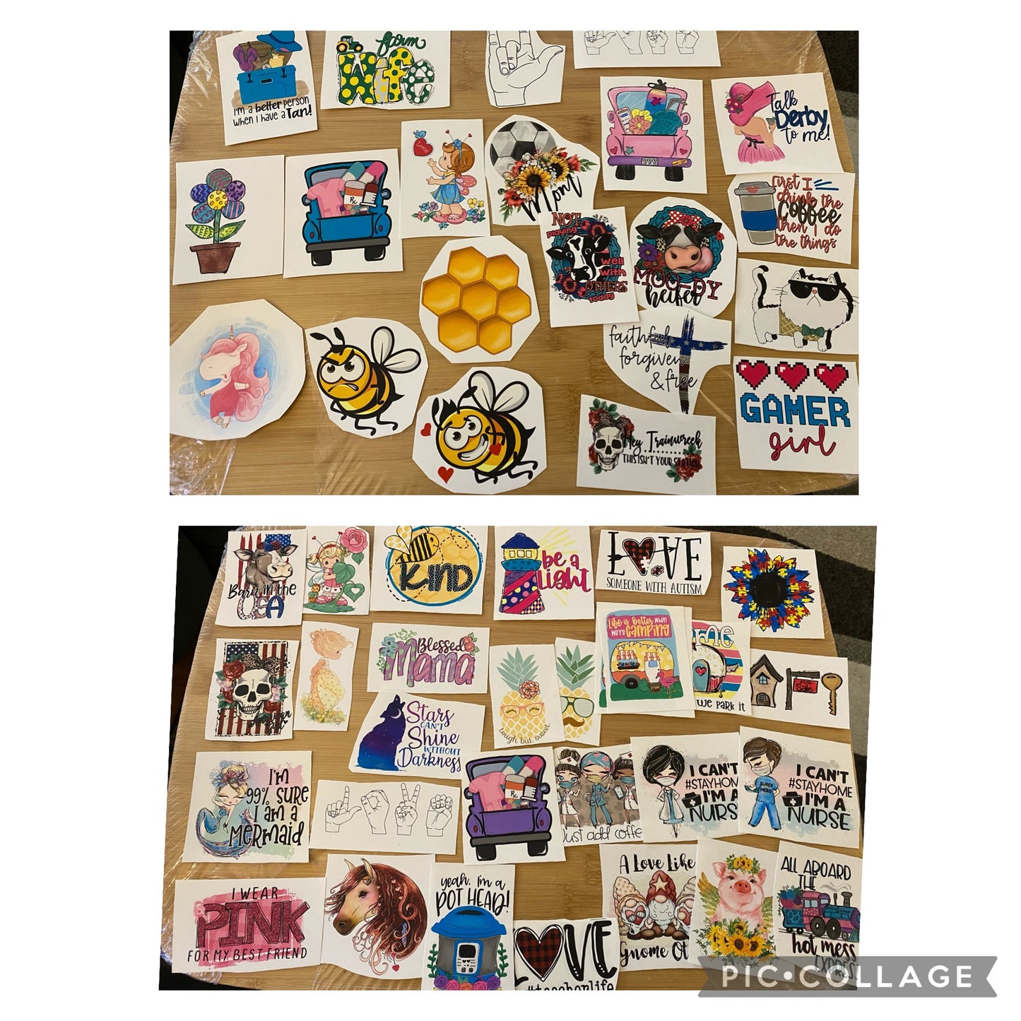 20 Random lot of Clear WATERSLIDE Laser Printed, Lot 4 Destashing OVERSTOCKED