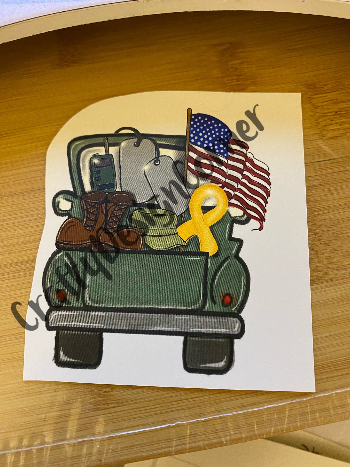 Military truck with gear Clear WATER SLIDE