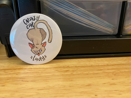 2.25" Button Pin Cat lady