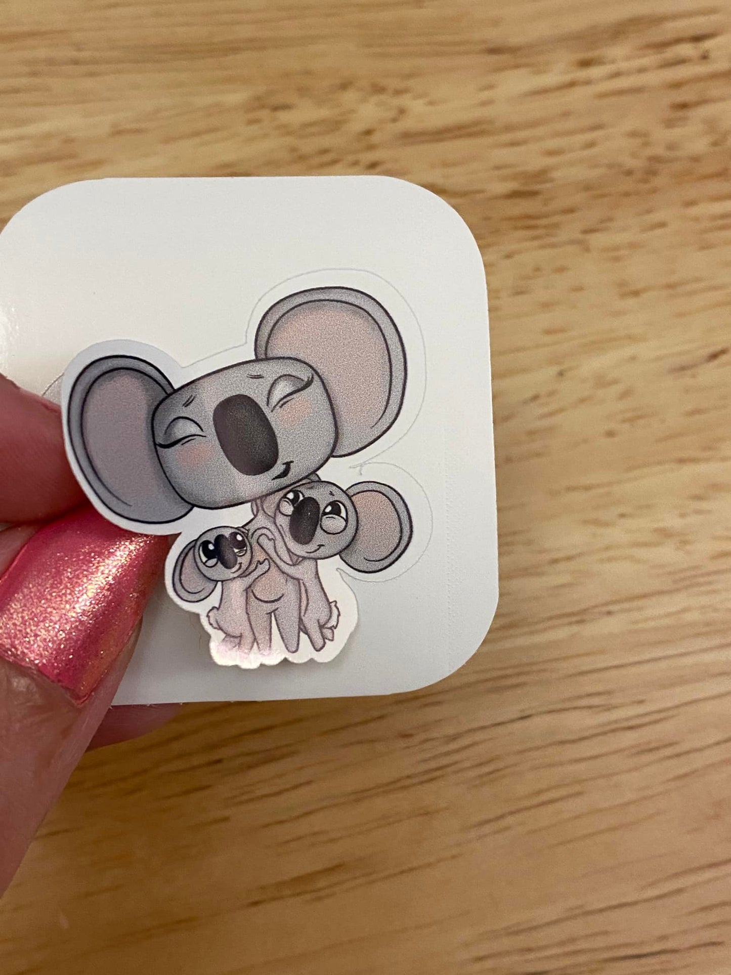 Koala mom and babies STICKER