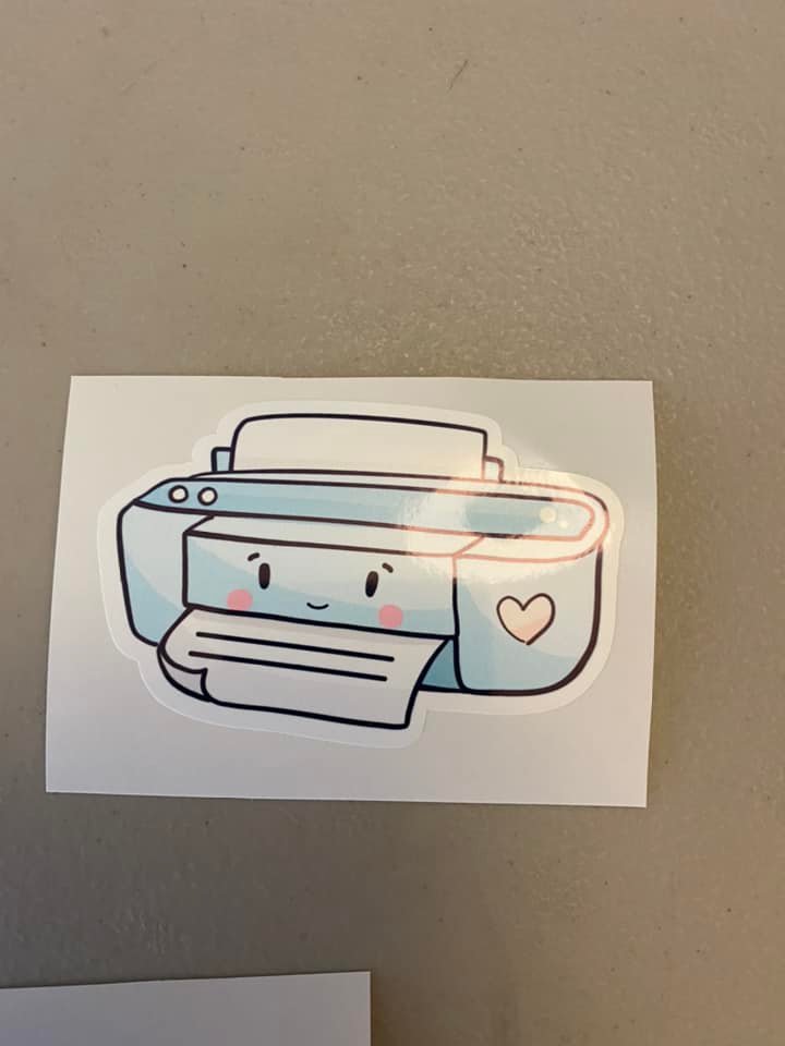 Cute Blue Printer Sticker