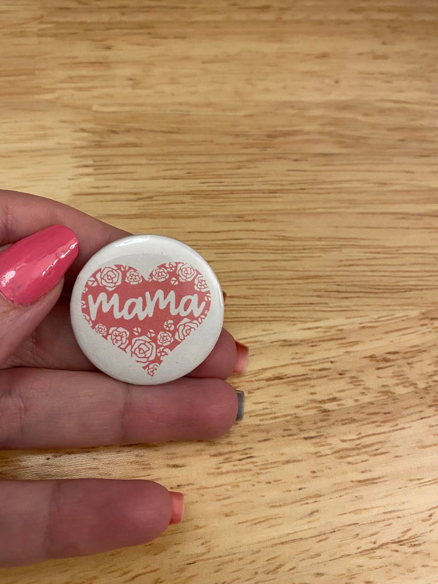 Mama Heart 1.25" / 2.25" Button Pin