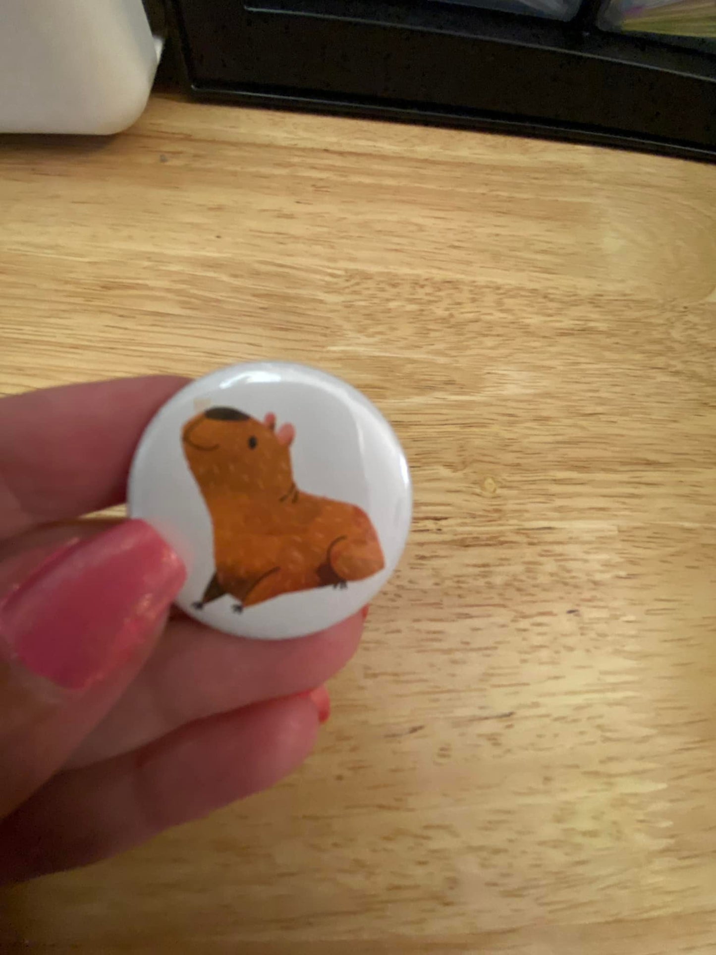 1.25" or 2.25" Mom Capybara Button Pin