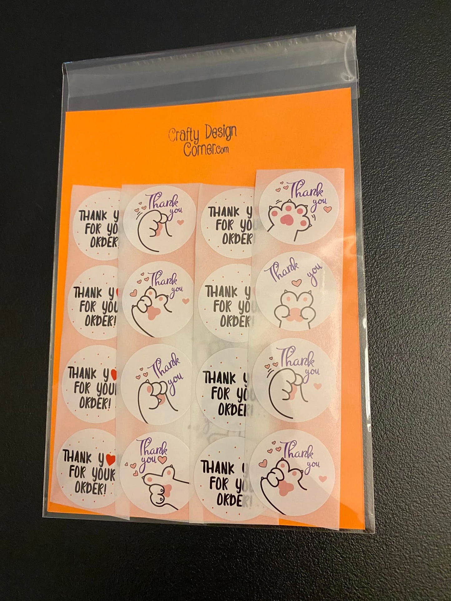 24 pcs Paw Thank you Stickers