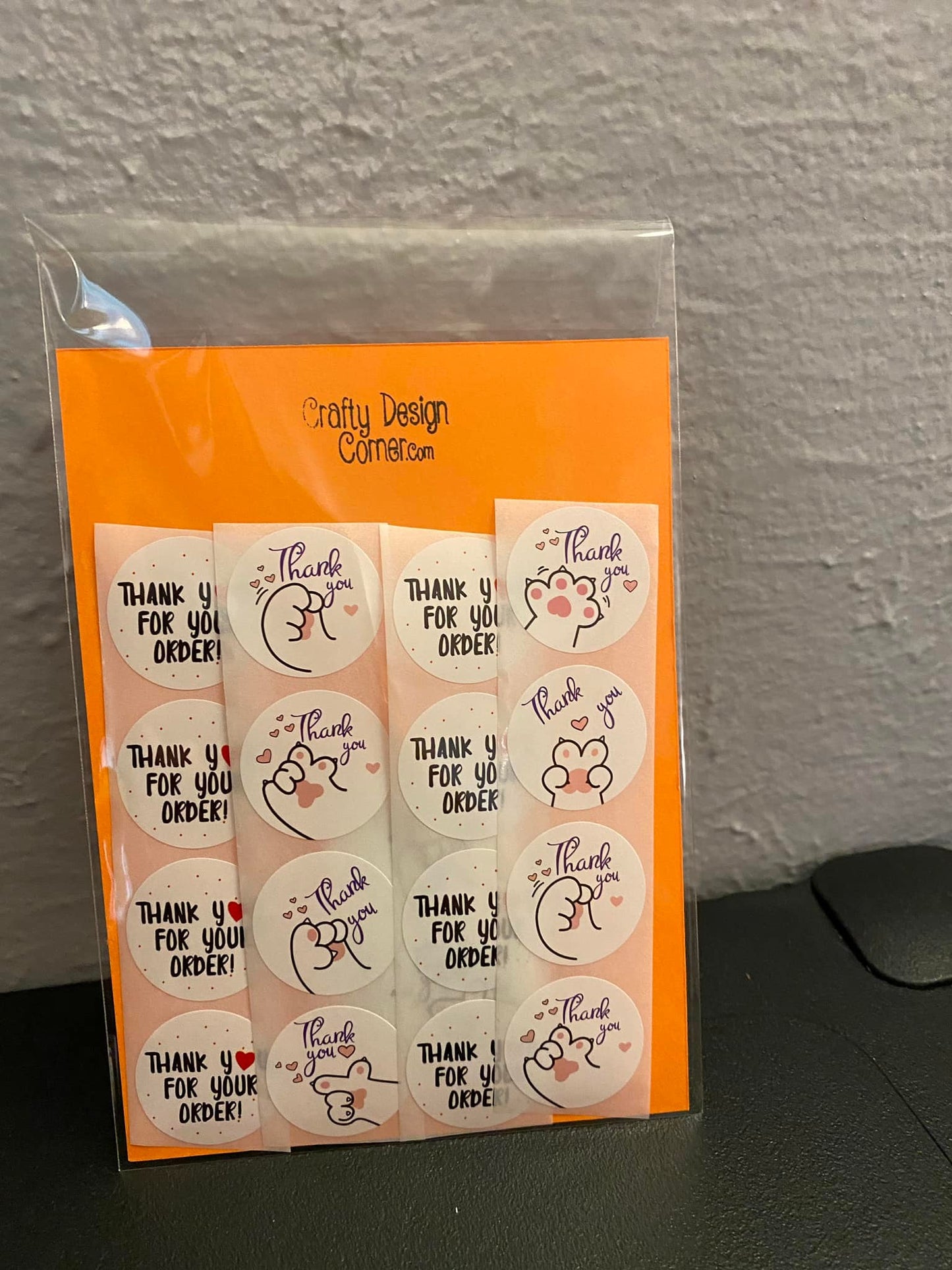 24 pcs Paw Thank you Stickers