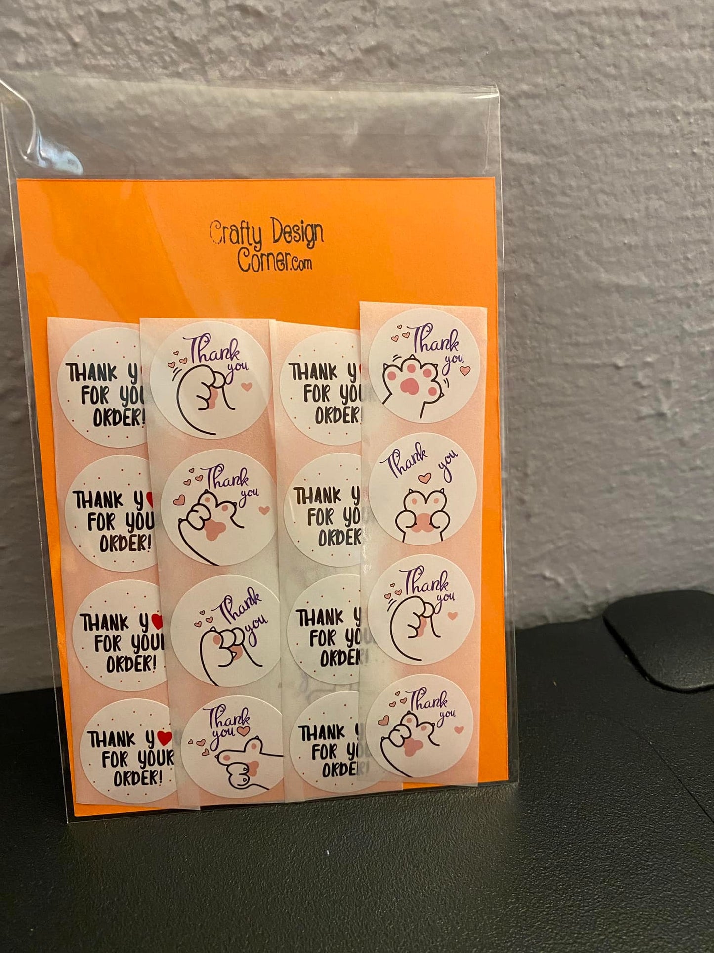 24 pcs Paw Thank you Stickers