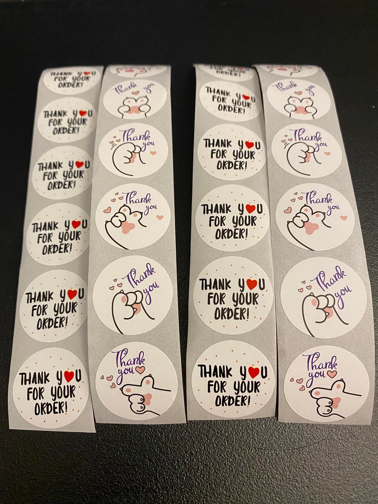 24 pcs Paw Thank you Stickers