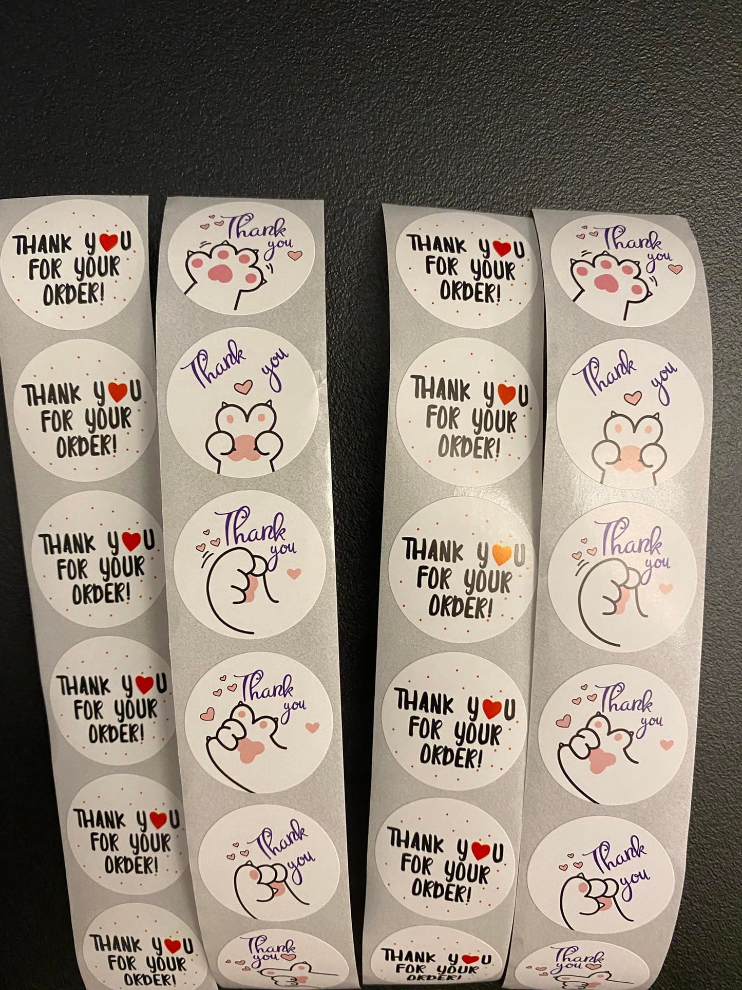 24 pcs Paw Thank you Stickers