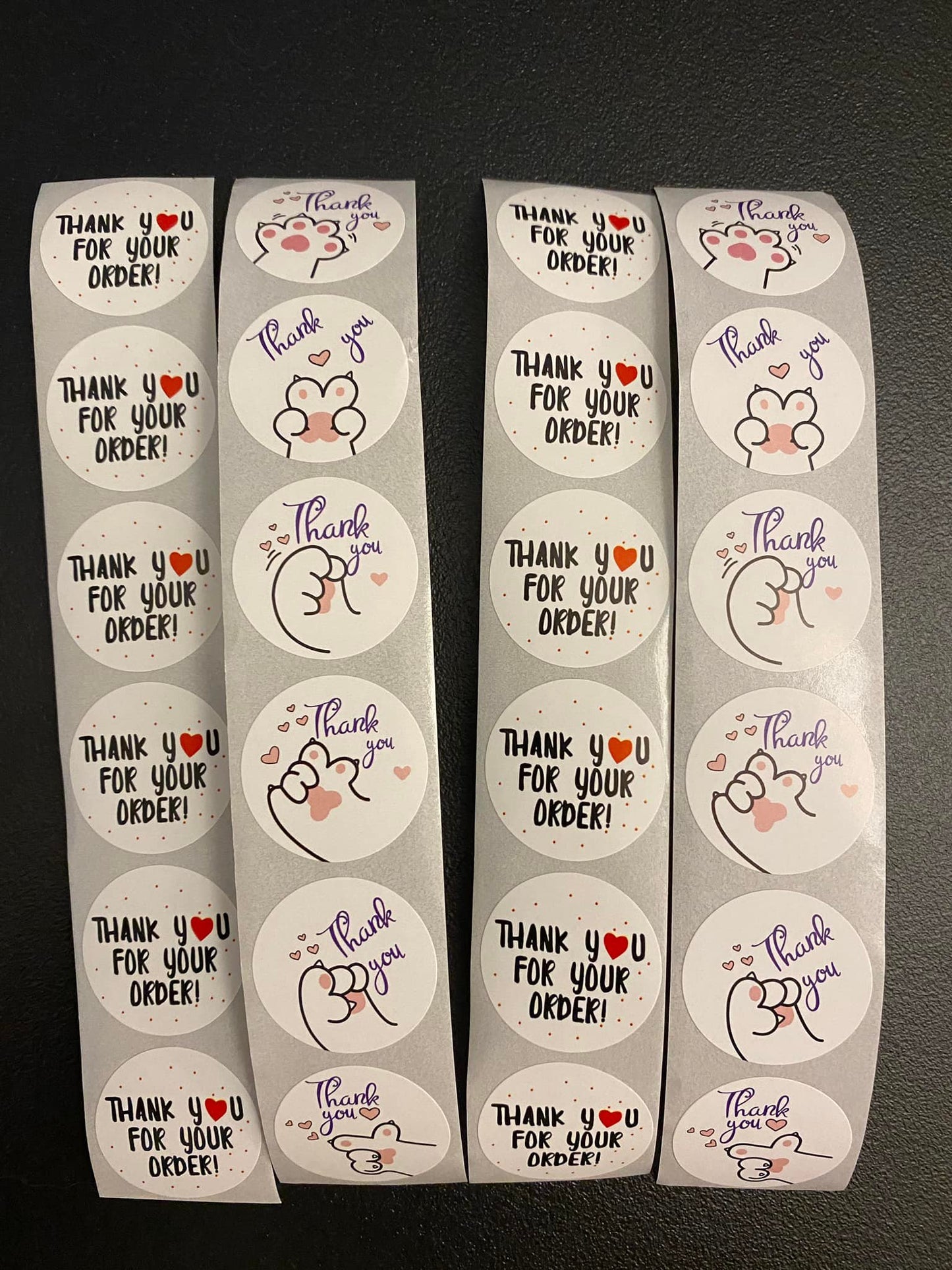 24 pcs Paw Thank you Stickers