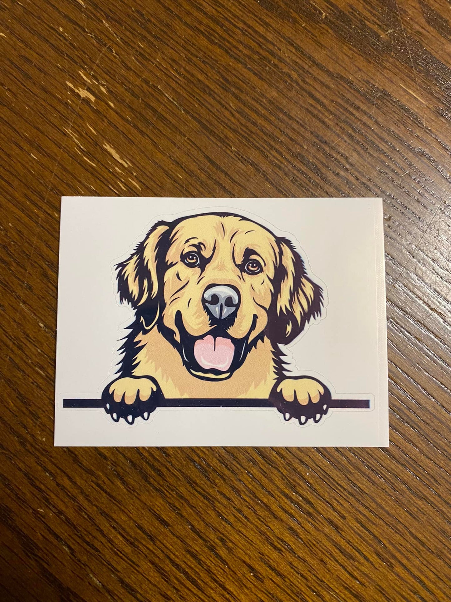 Peeking Golden Retriever Dog STICKER