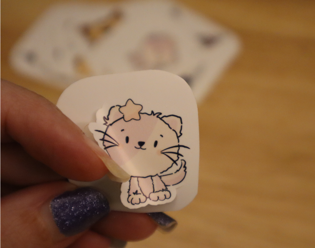 Pink Kitten with star STICKER