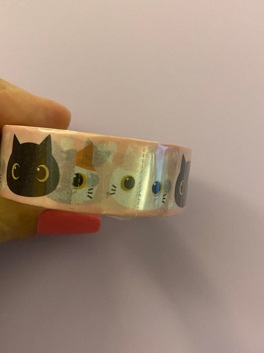 Big Roll of Kawaii Cat Heads Washi Tape