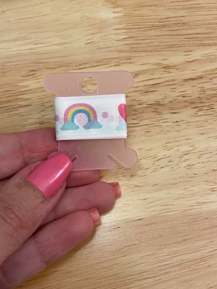 Sample Card of Rainbow Hearts Washi Tape