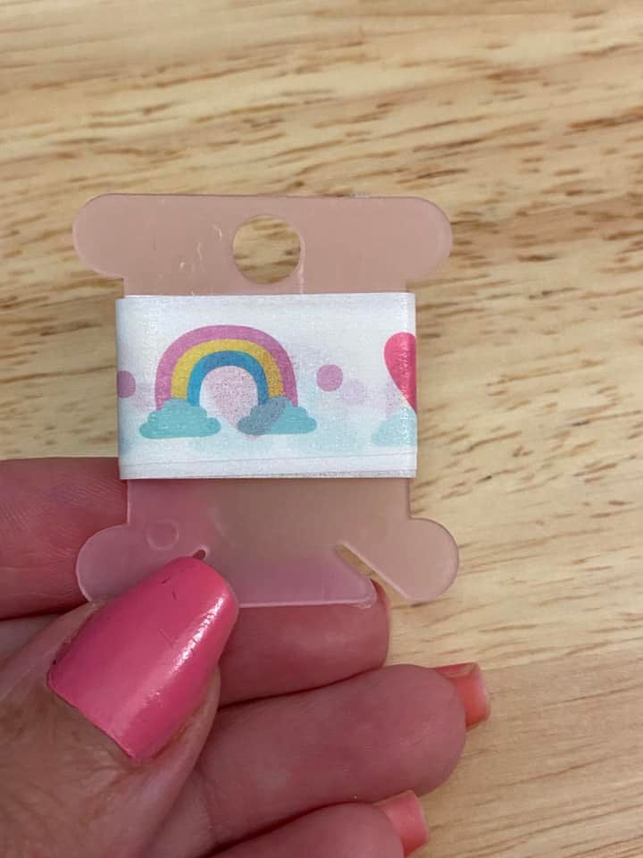 Sample Card of Rainbow Hearts Washi Tape