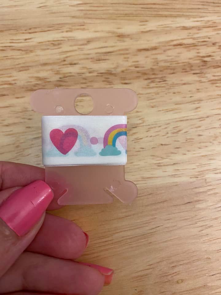 Sample Card of Rainbow Hearts Washi Tape