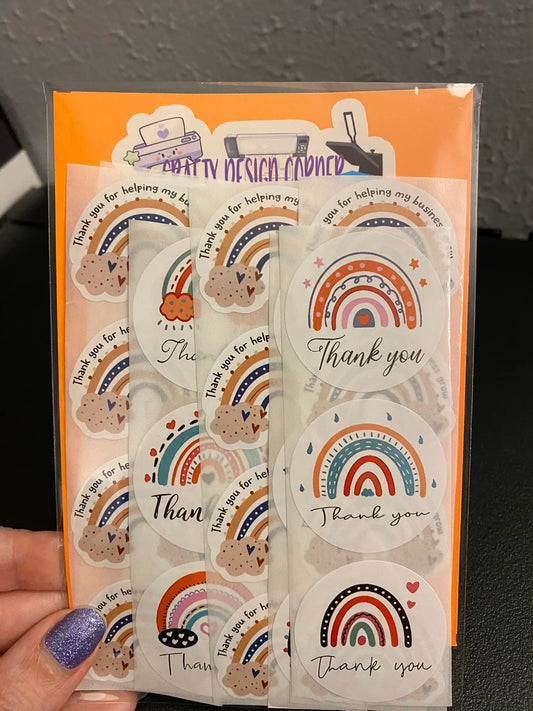 32 pcs Rainbow Thank You Sticker Pack