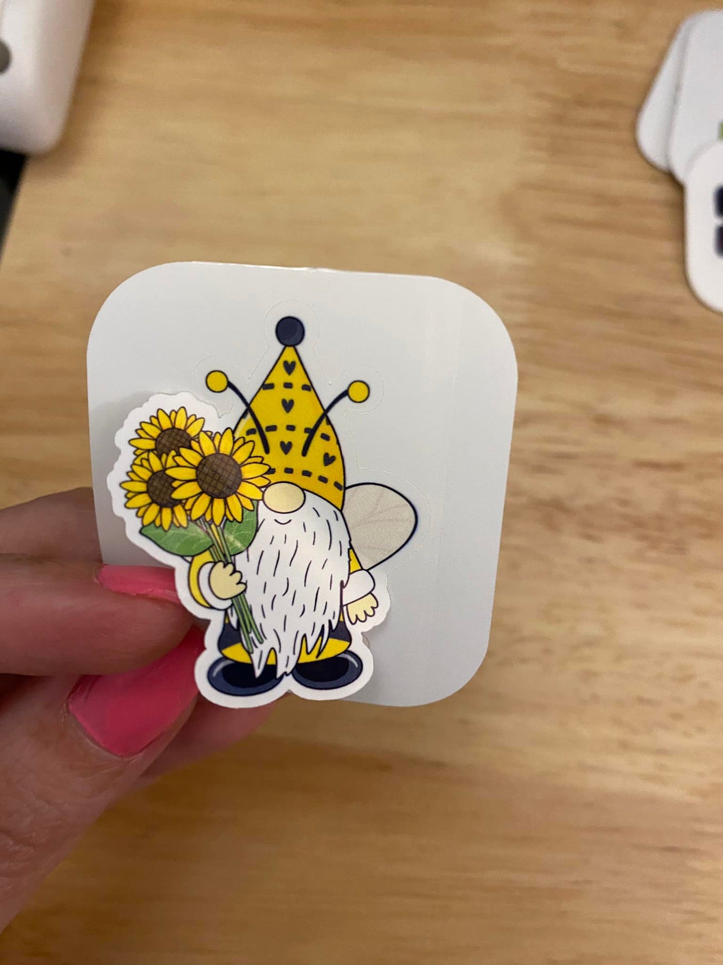 Gnome with Sunflower Bouquet Sticker