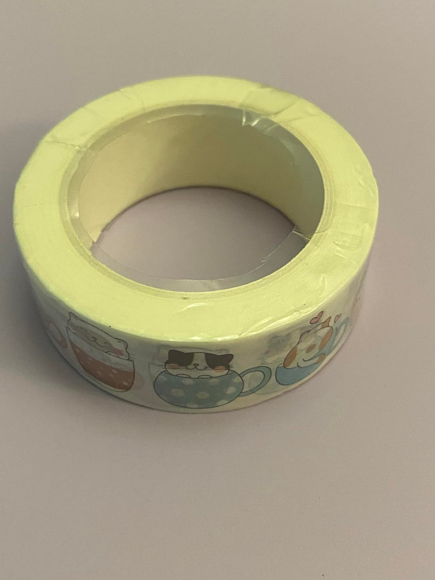 Big Roll of Tea Cup Cats Washi Tape