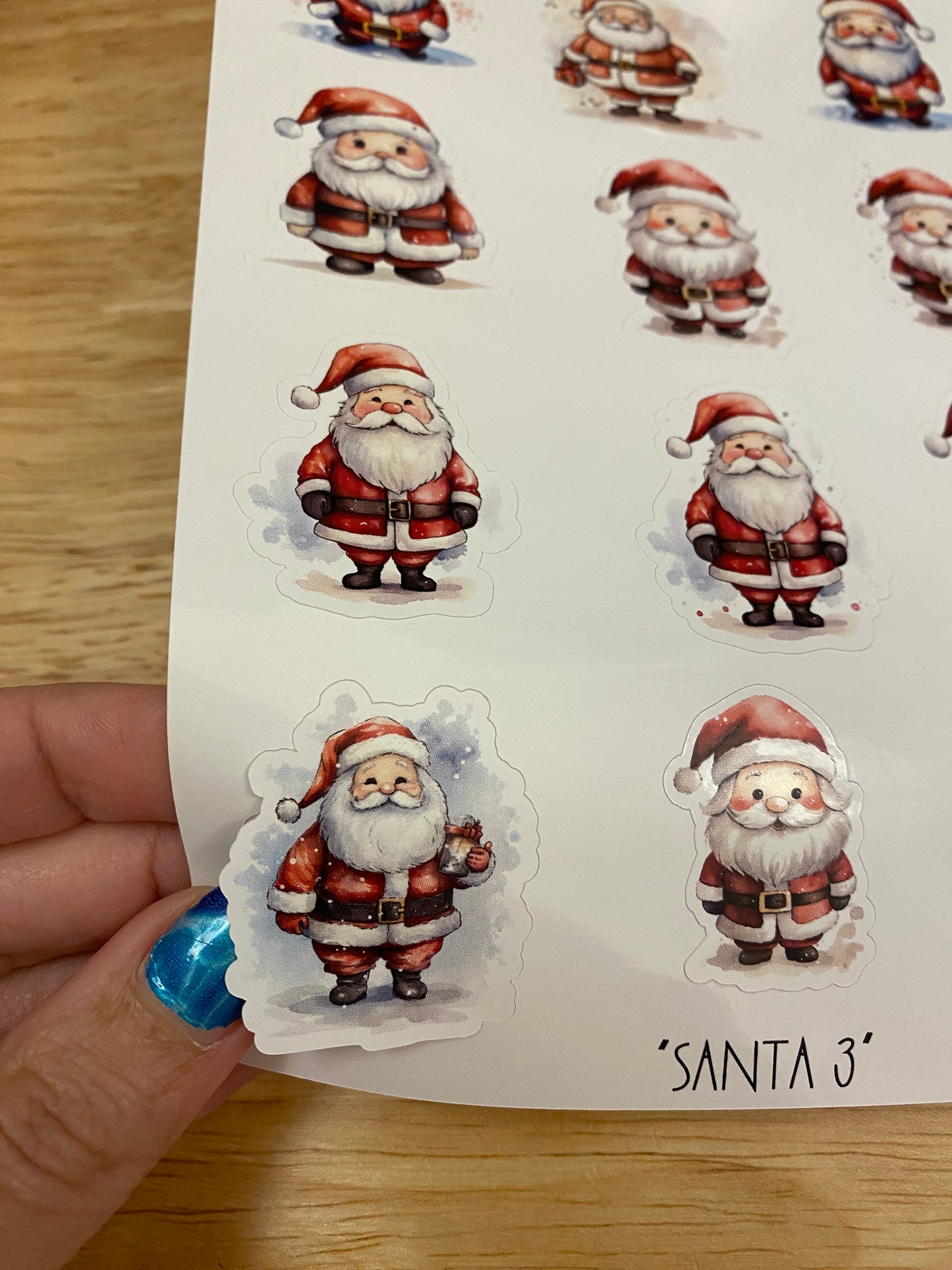 Cute Santa Stickers, Christmas Sticker Sheet, Christmas Stickers, Santa sheet