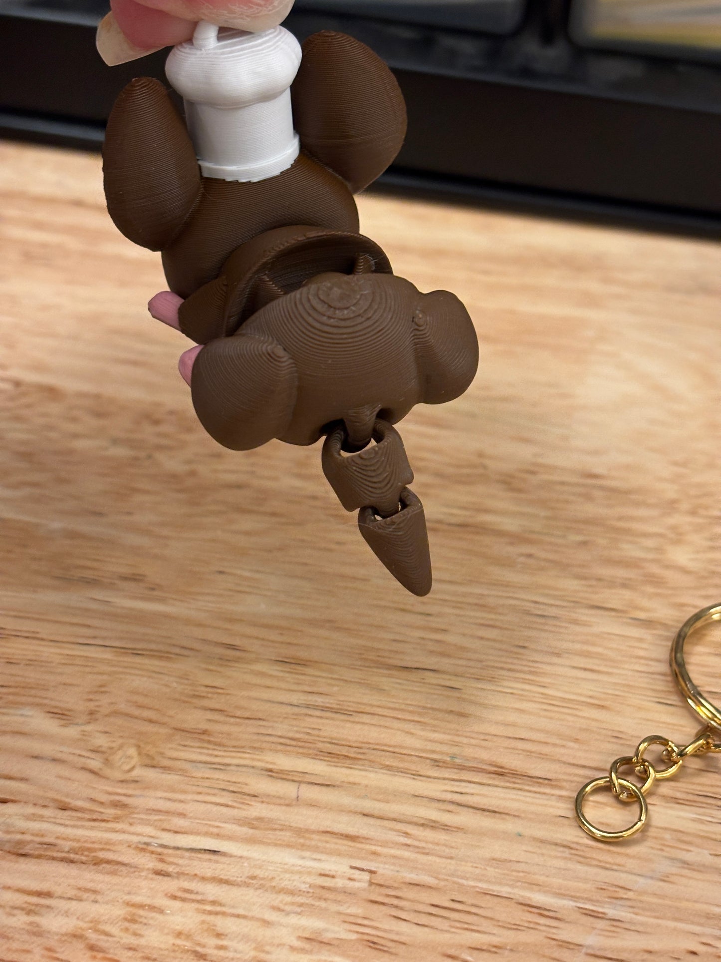 2 Cute Mice key chains, 3D printed mouse key chain
