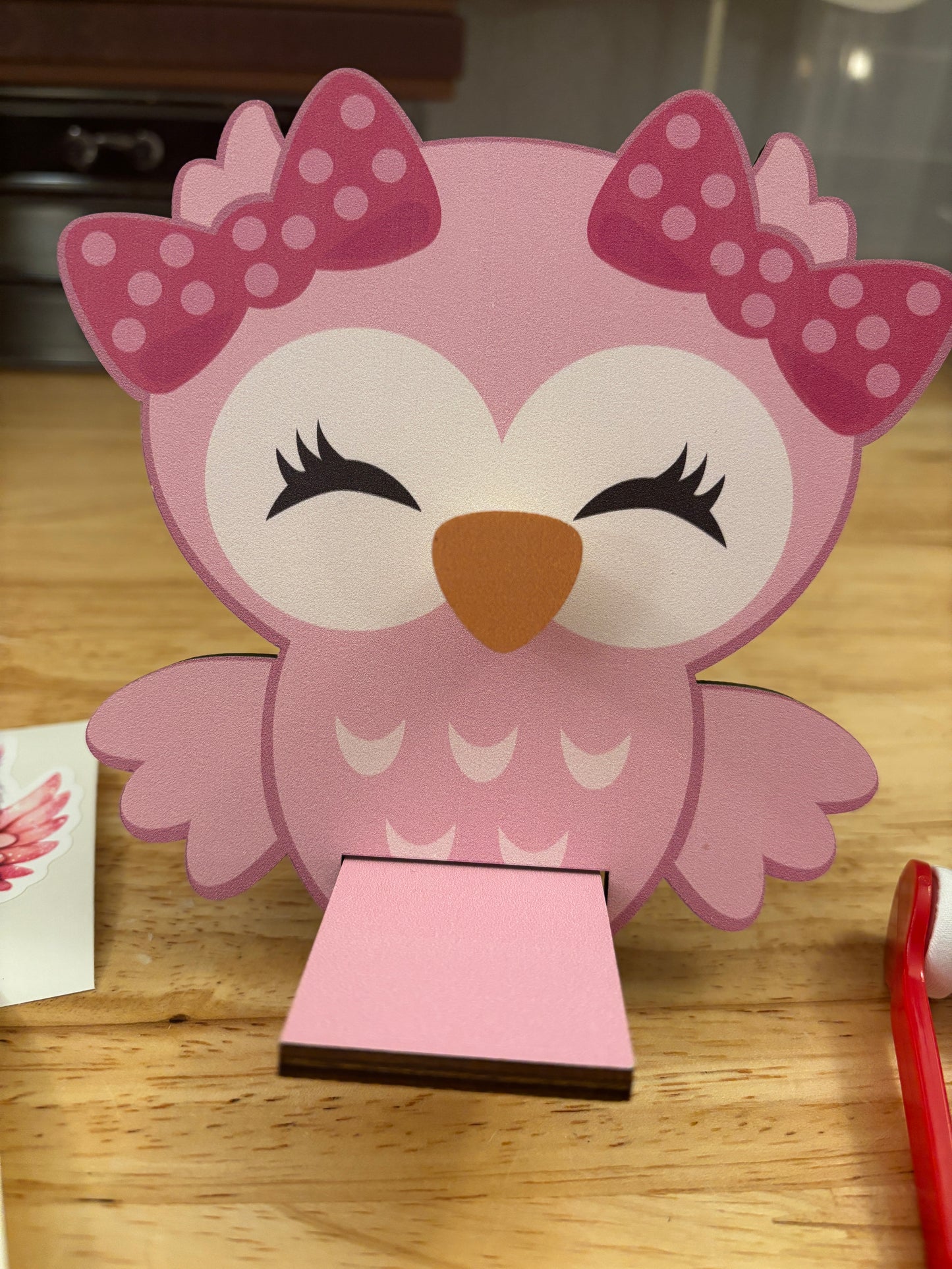 Pink Owl Stand Bundle comes with Glasses Cleaner and 3 Cute Stickers