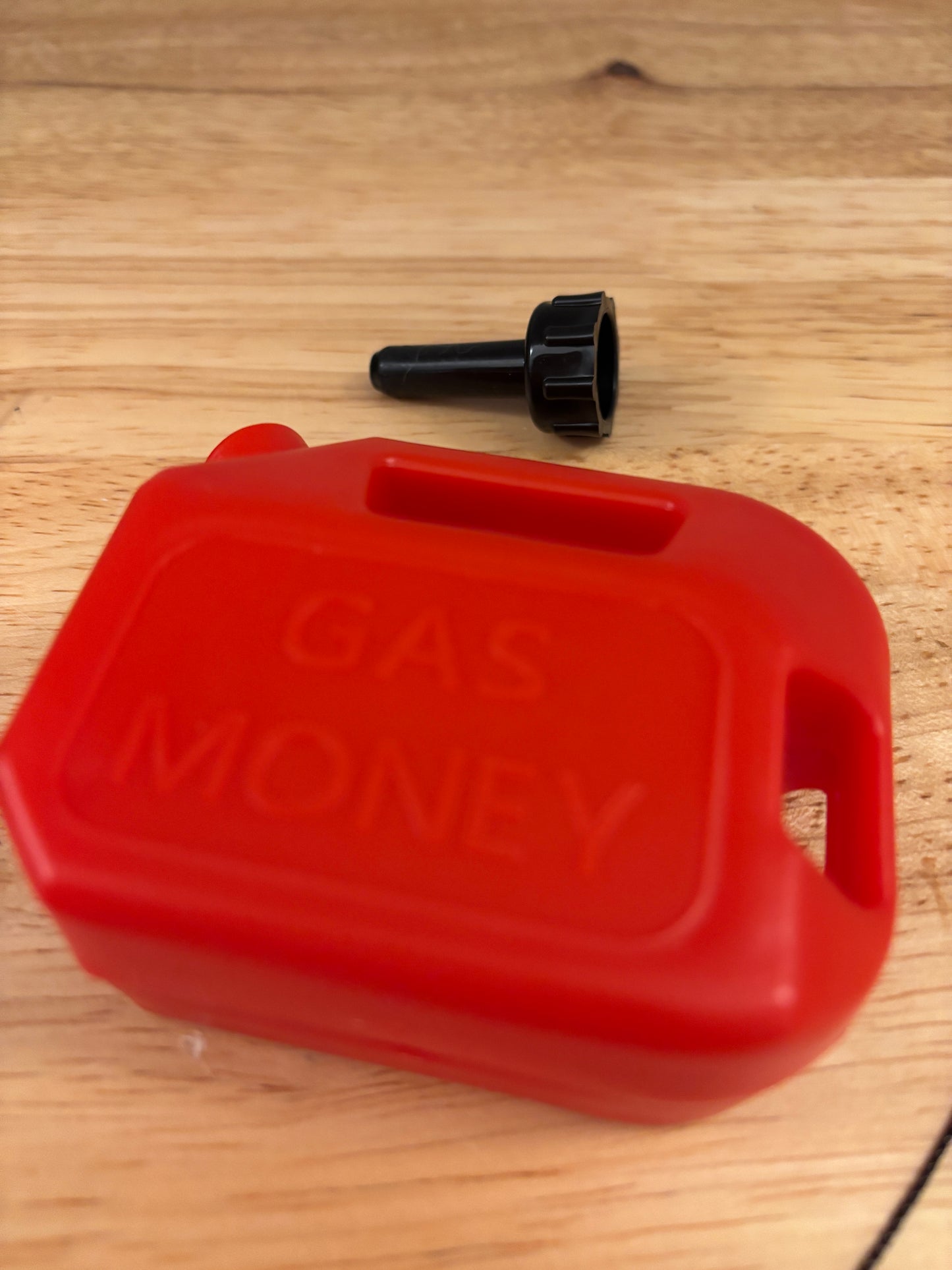 Gas can money holder