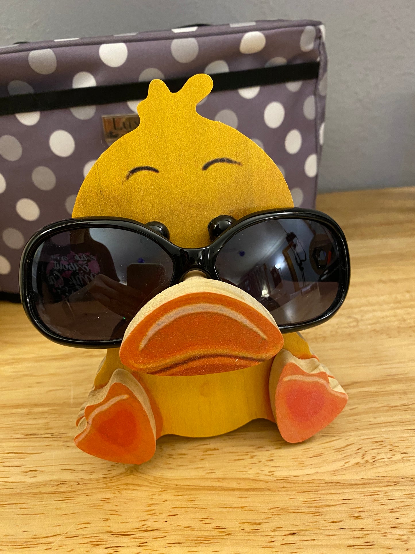 Duck Stand Bundle comes with Sun Glasses Cleaner and Cute Sticker Sheet, Duck Glasses Holder, wooden eyeglasses stand set, Duck Bundle