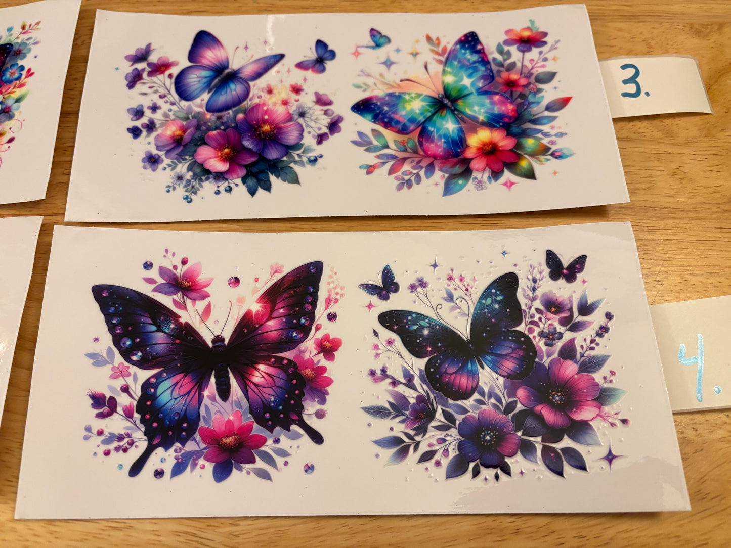 Butterflies Glass Tumbler, Clear or Frosted Tumblers option