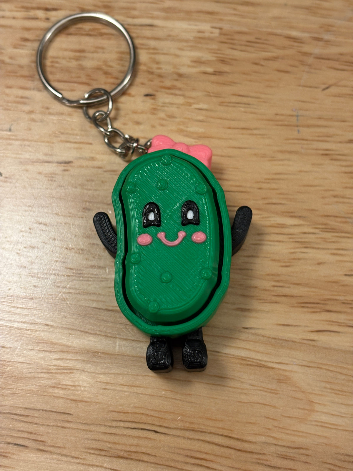 Pink Smile Pickle Key chain clicker, Customize Pickle with Pink Smile Fidget Clicker, Key chain Pickle Clicker, Fidget Pickle key chain