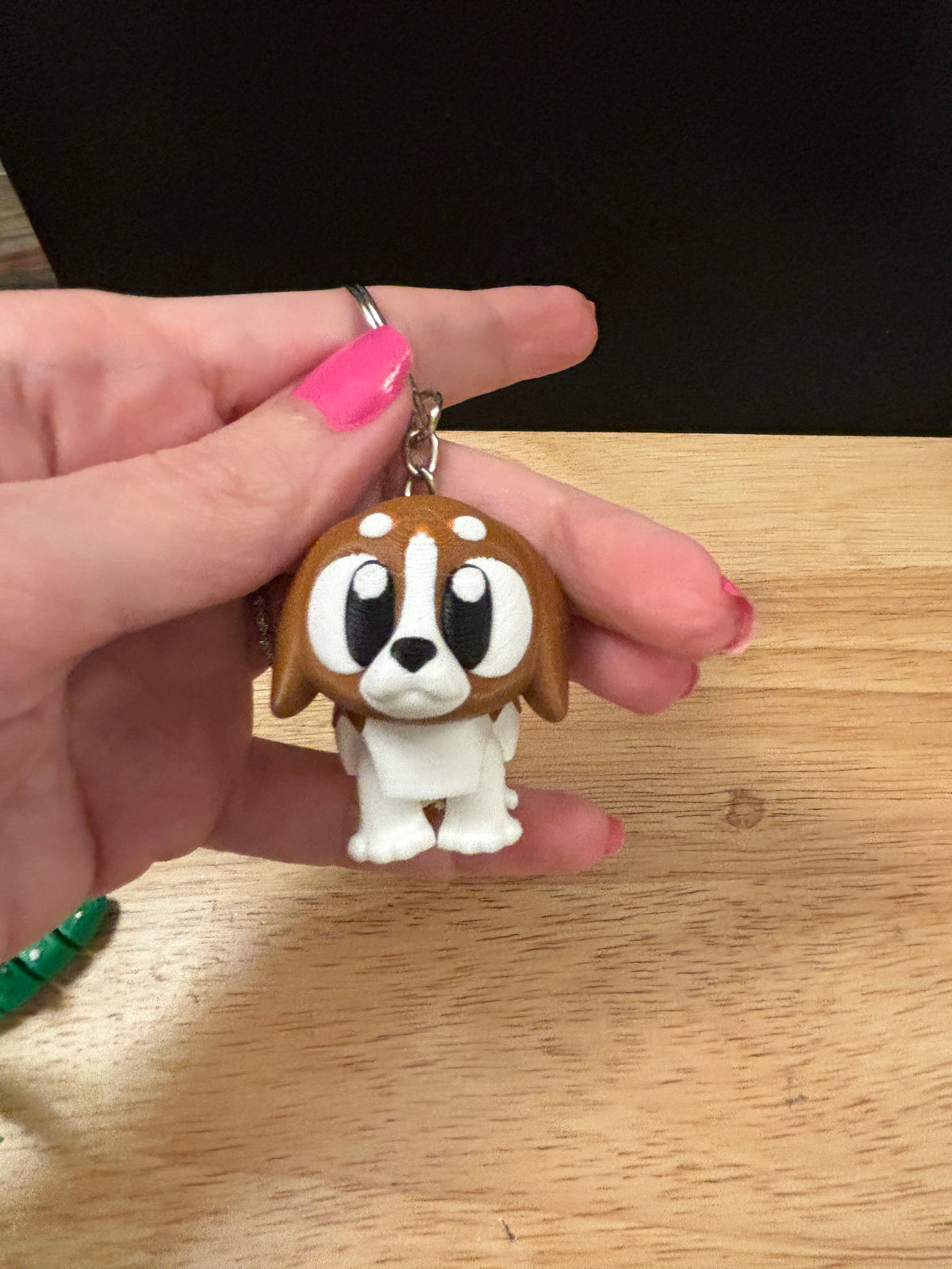 Beagle keychain, Big Eye Beagle Keychain, 3d printed keychain Dog, Cute Keychain, Flexi Beagle